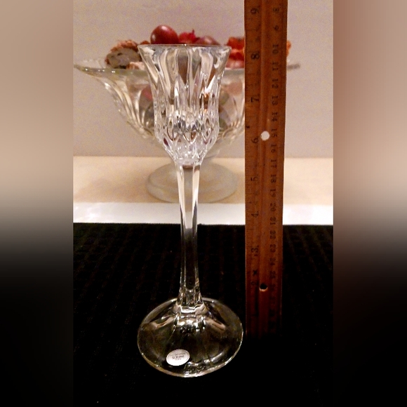 Vintage Pair of Gorham Full Lead Crystal Candleholders - Althea Cut - Picture 3 of 4